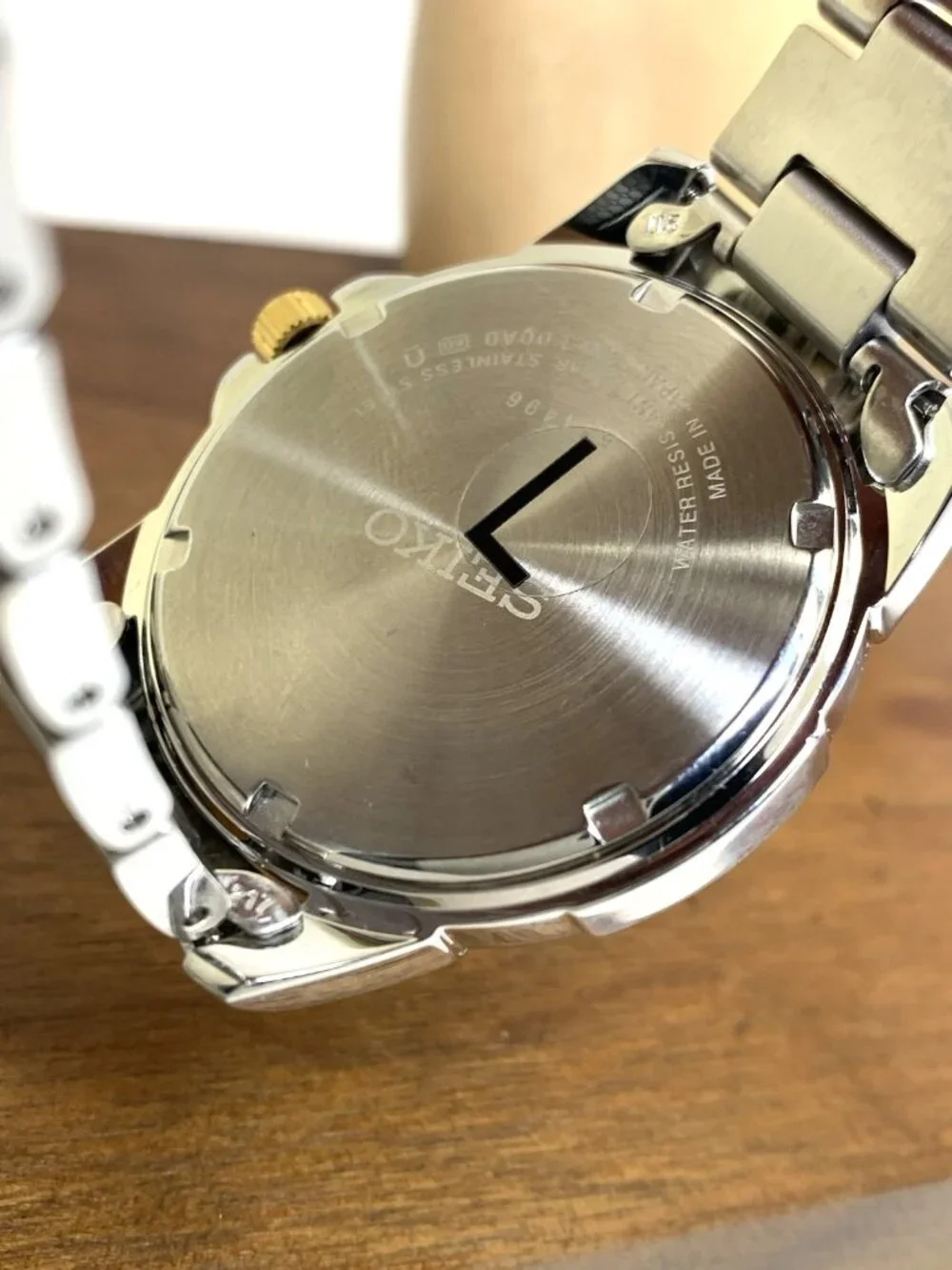 Seiko Men's Watch SUR356 Quartz Gray Dial Day Date Two Tone Stainless Steel 39mm